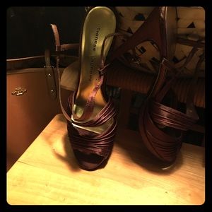Brown Satin Sandals